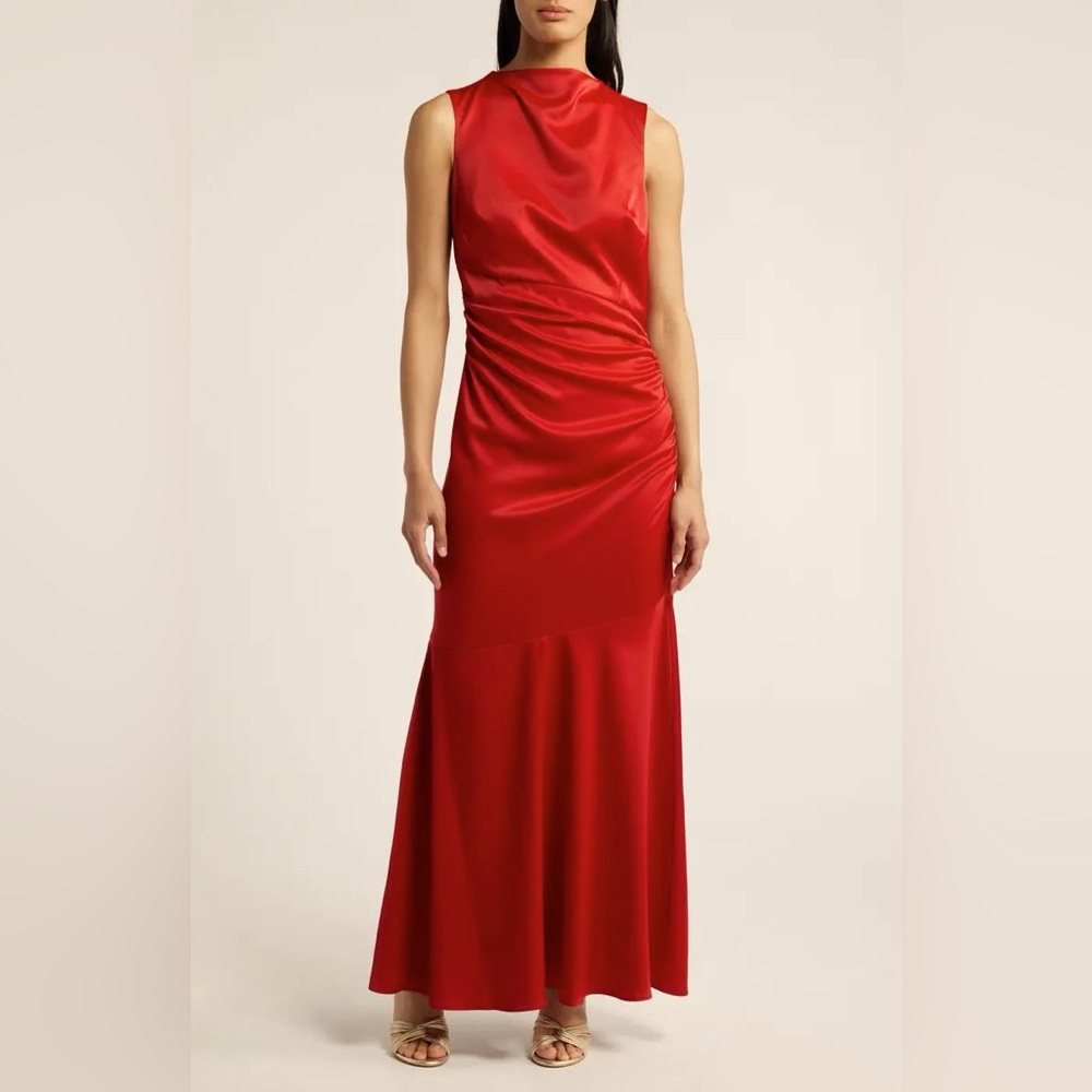 Red maxi dress